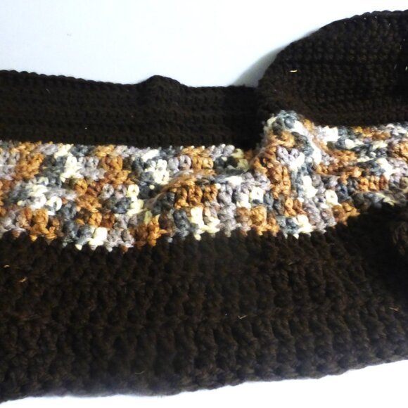 Dark Brown Handmade KNITTED BLANKET Lap Blanket Pet Blanket Dog Blanket Dog Bed - Picture 1 of 4